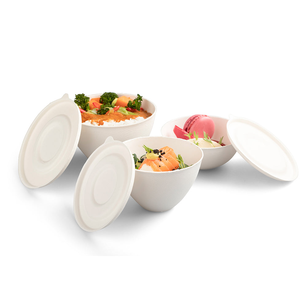 Disposable Bowl Deep Bagastro with Optional Lid - 2 sizes