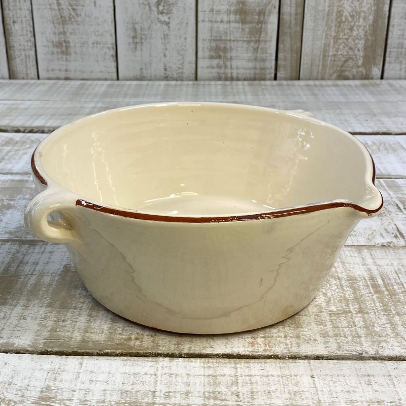 Spanish Terracotta Wide Based Bowls with Handles and Lip - 3 colours