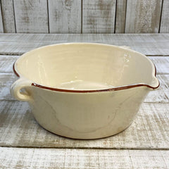 Spanish Terracotta Wide Based Bowls with Handles and Lip - 3 colours