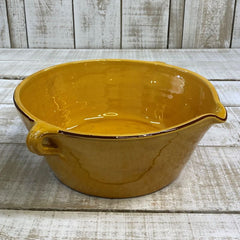 Spanish Terracotta Wide Based Bowls with Handles and Lip - 3 colours