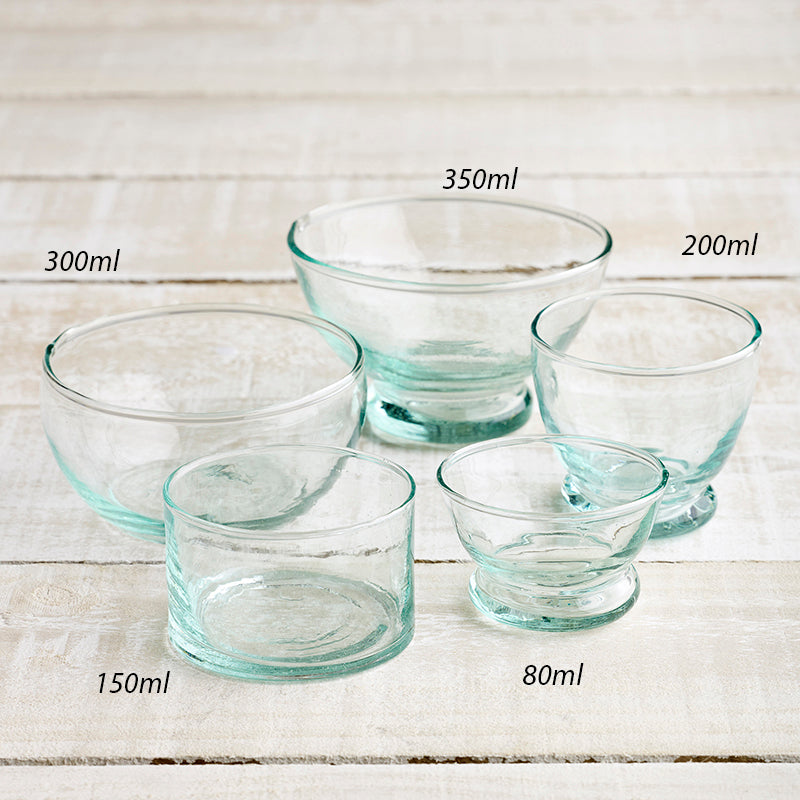 Beldi glass bowls clear blue