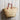 Milanese French Market basket with rustic red leather handle