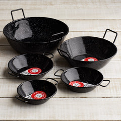 Spanish Black enamel Deep pans x 5 sizes