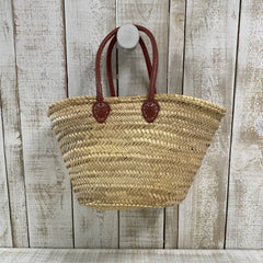 French Market Basket with Long Leather Handle - 5 Colours by Le Panier