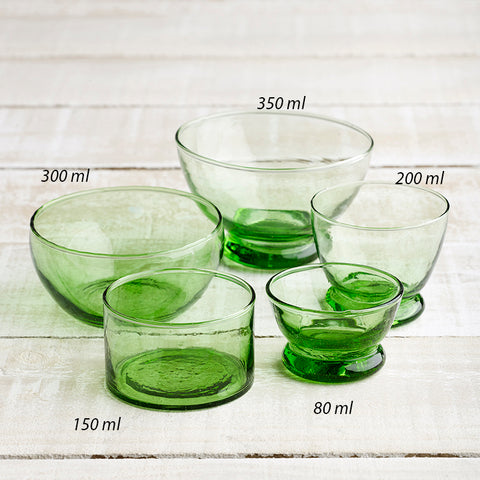 Glass Bowls - Green -   5 styles