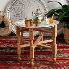 Moroccan Tray with wooden folding legs 