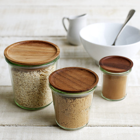 Wooden lids with Silicone Seal for WECK Jars