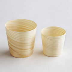 Disposable wooden cups 
